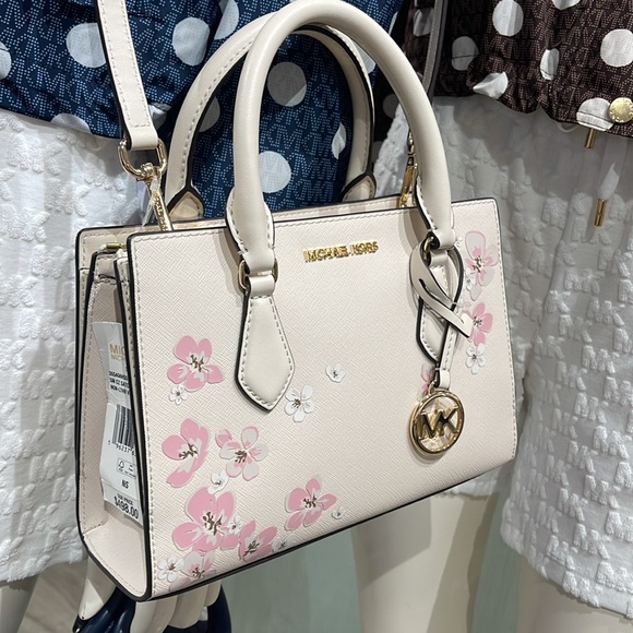 Michael Kors Sheila Small Central Zip Floral Embellished Satchel Crossbody NWT - Picture 13 of 16